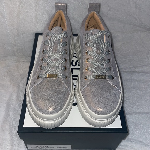 NWT J/SLIDES WEST Bronze Metallic Suede Sneaker - Picture 8 of 15